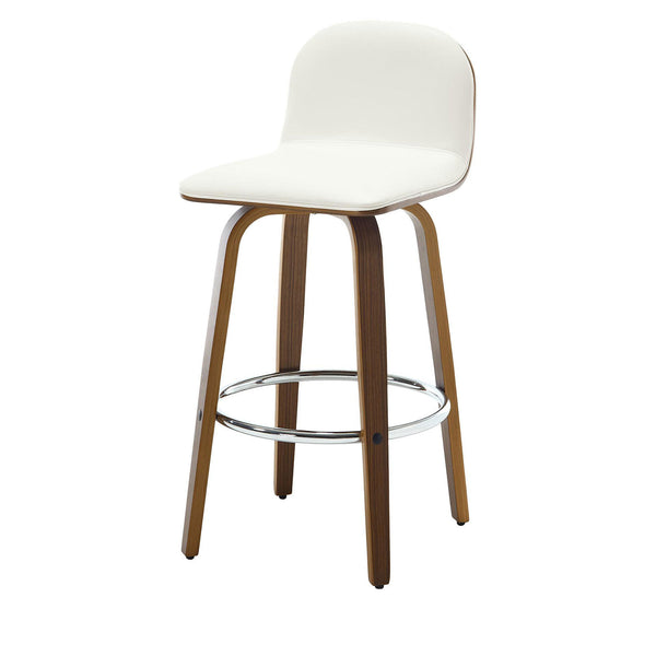 Barocca bar stool, White Rebo Leather/Bar Height