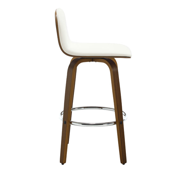 Barocca bar stool, White Rebo Leather/Bar Height