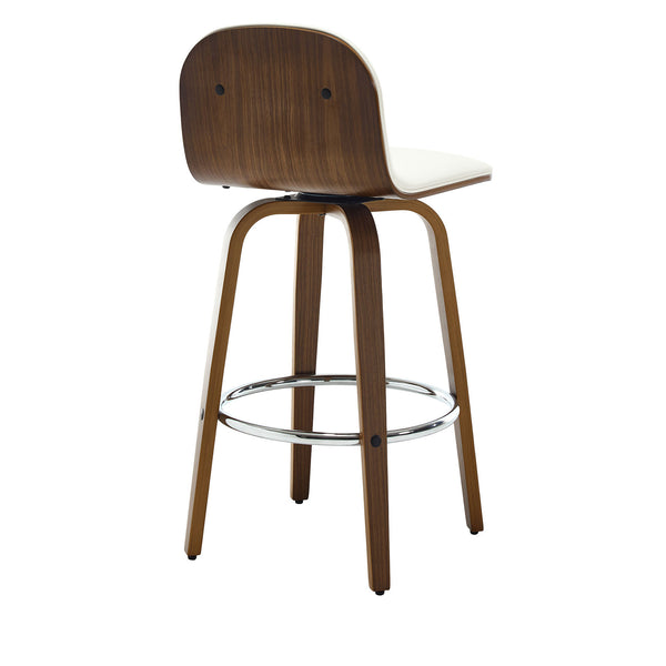 Barocca bar stool, White Rebo Leather/Bar Height