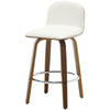 Barocca bar stool, White Rebo Leather/Counter Height