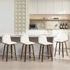 Barocca bar stool, White Rebo Leather/Counter Height