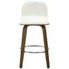Barocca bar stool, White Rebo Leather/Counter Height