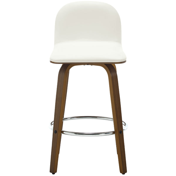 Barocca bar stool, White Rebo Leather/Counter Height