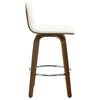 Barocca bar stool, White Rebo Leather/Counter Height