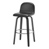 Barocca II bar stool, Black Rebo Leather/Bar Height