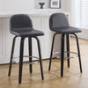 Barocca II bar stool, Black Rebo Leather/Bar Height