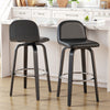 Barocca II bar stool, Black Rebo Leather/Bar Height