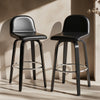 Barocca II bar stool, Black Rebo Leather/Bar Height