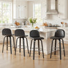 Barocca II bar stool, Black Rebo Leather/Bar Height