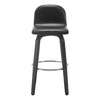 Barocca II bar stool, Black Rebo Leather/Bar Height