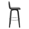 Barocca II bar stool, Black Rebo Leather/Bar Height