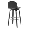 Barocca II bar stool, Black Rebo Leather/Bar Height