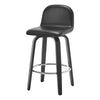 Barocca II bar stool, Black Rebo Leather/Counter Height