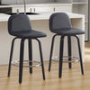 Barocca II bar stool, Black Rebo Leather/Counter Height