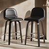 Barocca II bar stool, Black Rebo Leather/Counter Height