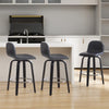 Barocca II bar stool, Black Rebo Leather/Counter Height