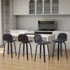 Barocca II bar stool, Black Rebo Leather/Counter Height