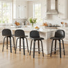 Barocca II bar stool, Black Rebo Leather/Counter Height