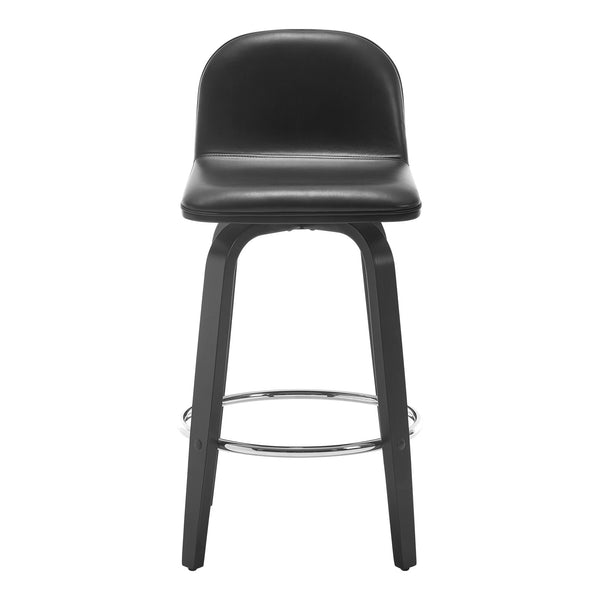 Barocca II bar stool, Black Rebo Leather/Counter Height