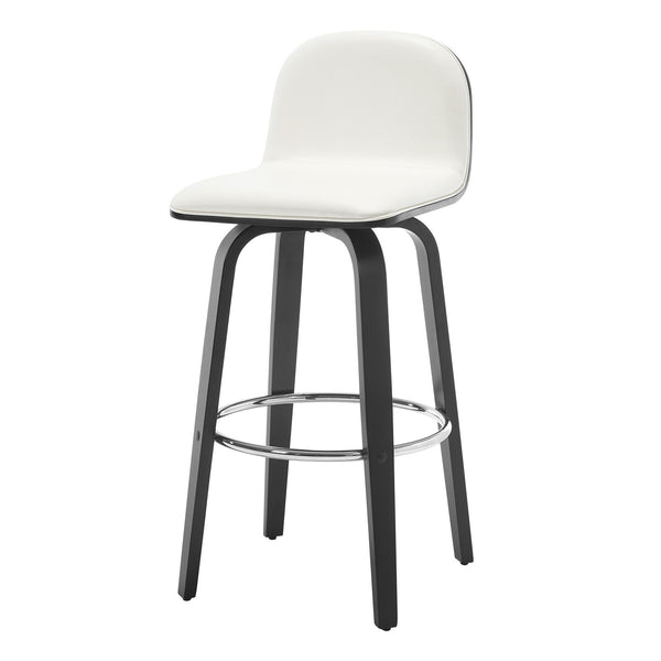 Barocca II bar stool, White Rebo Leather/Bar Height