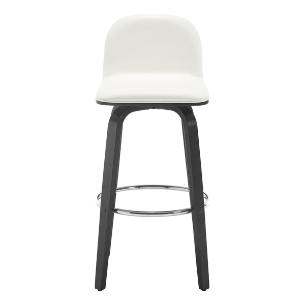 Barocca II bar stool, White Rebo Leather/Bar Height