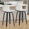 Barocca II bar stool, White Rebo Leather/Counter Height