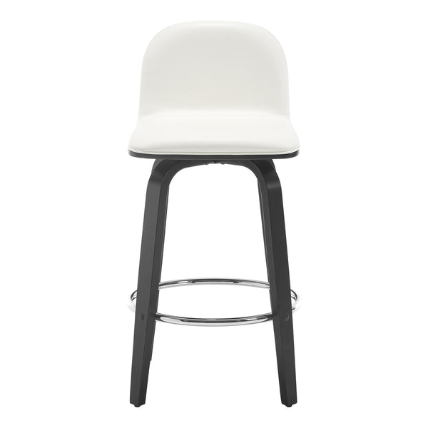 Barocca II bar stool, White Rebo Leather/Counter Height