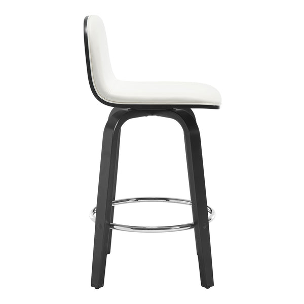 Barocca II bar stool, White Rebo Leather/Counter Height