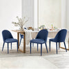 Blonde dining chair, Blue Pais Leather