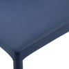 Blonde dining chair, Blue Pais Leather