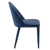 Blonde dining chair, Blue Pais Leather