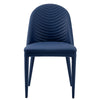 Blonde dining chair, Blue Pais Leather