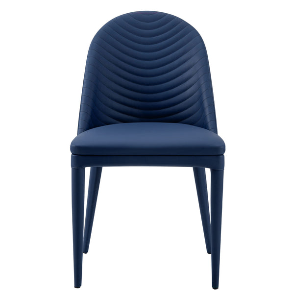 Blonde dining chair, Blue Pais Leather