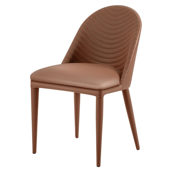 Blonde dining chair, Brown Pais Leather