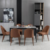 Blonde dining chair, Brown Pais Leather