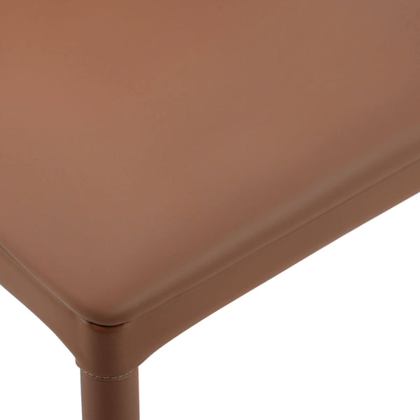 Blonde dining chair, Brown Pais Leather