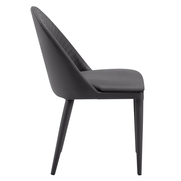 Blonde dining chair, Gray Pais Leather