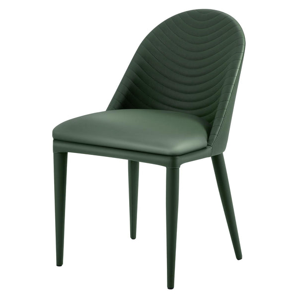 Blonde dining chair, Green Pais Leather