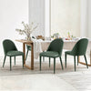 Blonde dining chair, Green Pais Leather