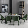 Blonde dining chair, Green Pais Leather