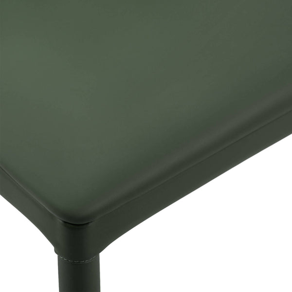 Blonde dining chair, Green Pais Leather