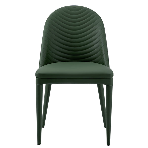 Blonde dining chair, Green Pais Leather