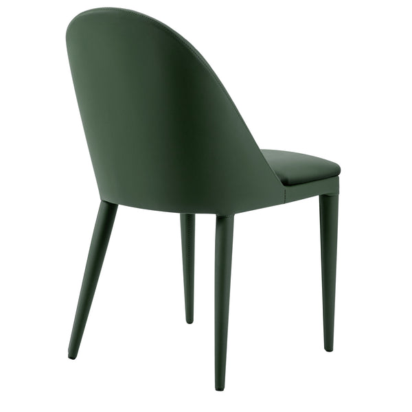 Blonde dining chair, Green Pais Leather