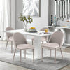 Blonde dining chair, Ivory Pais Leather
