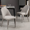 Blonde dining chair, Ivory Pais Leather