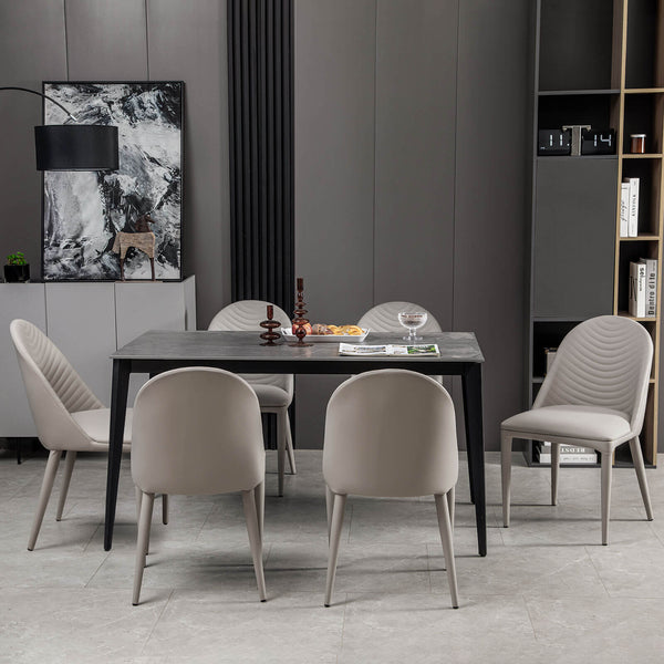 Blonde dining chair, Ivory Pais Leather