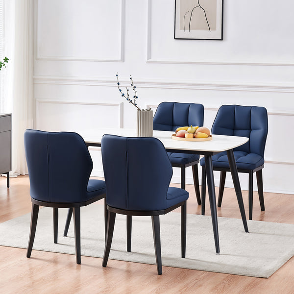 Bock Lager dining chair, Blue Ervi Leather