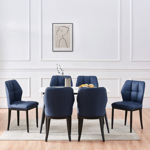 Bock Lager dining chair, Blue Ervi Leather