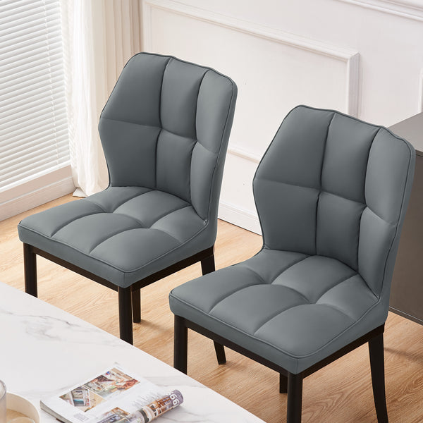 Bock Lager dining chair, Gray Aledo Leather