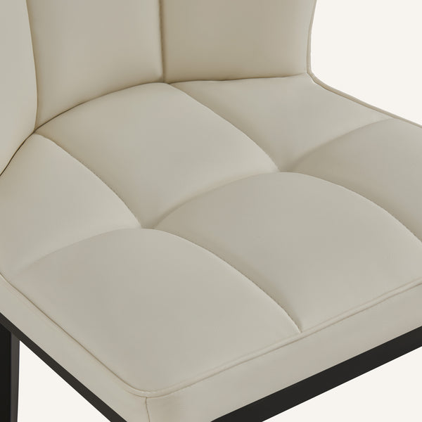 Bock Lager dining chair, Ivory Aledo Leather